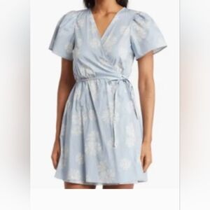 Madewell Sky Blue Floral Mini Dress